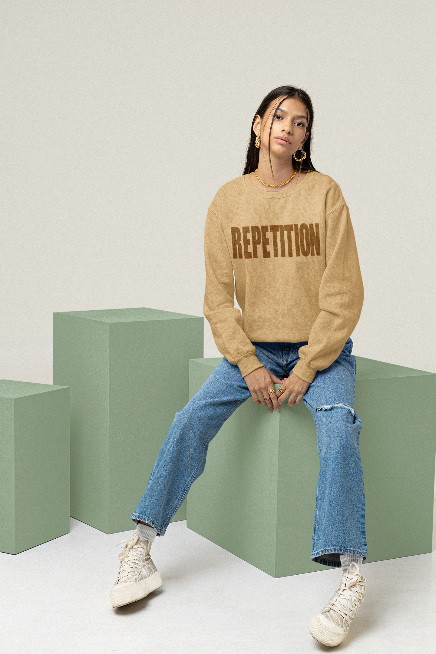 3.2 Women's Crewneck Pullovers - Khaki