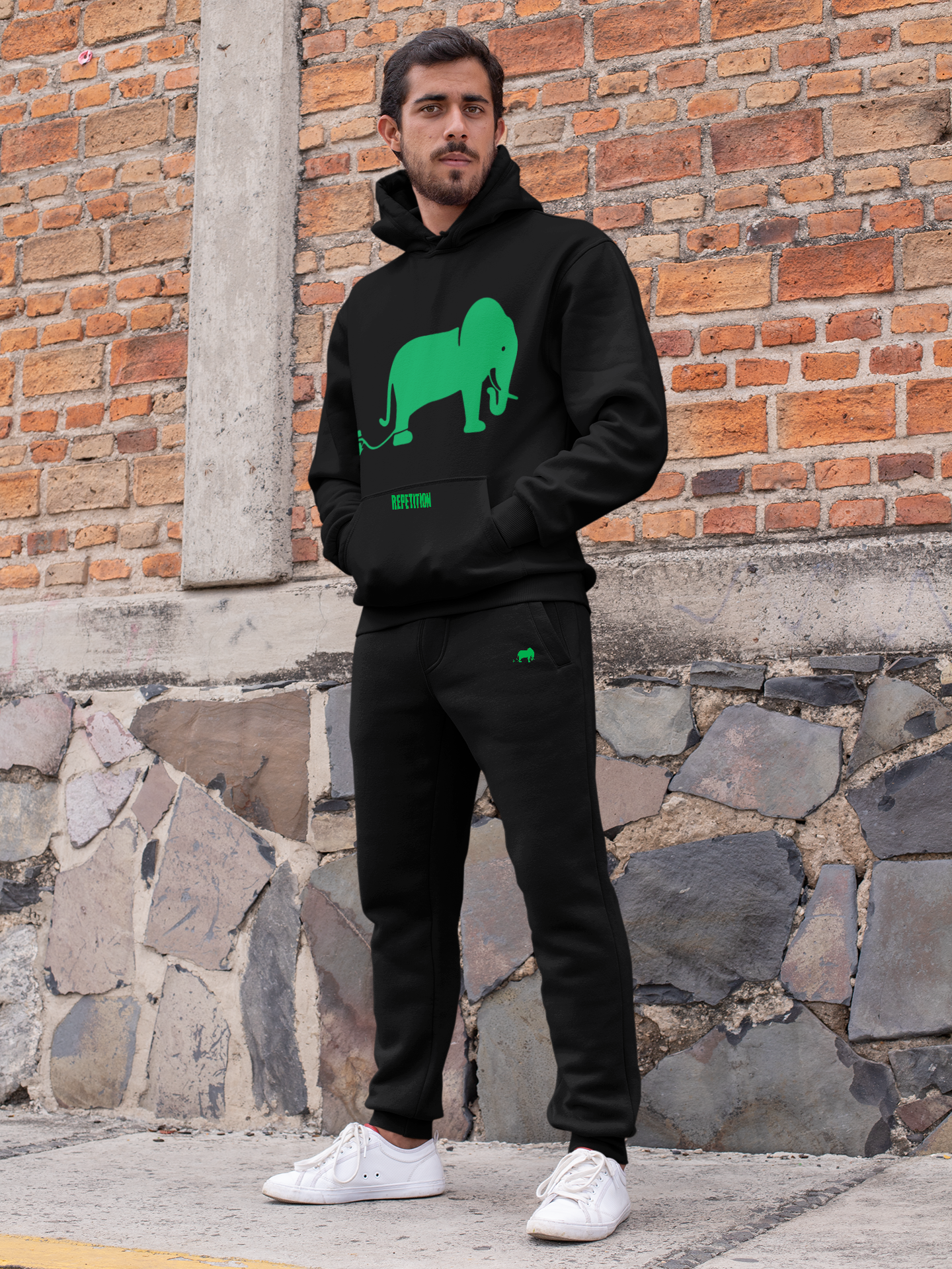 1. Men's Hoodie and Jogger Sets - Black