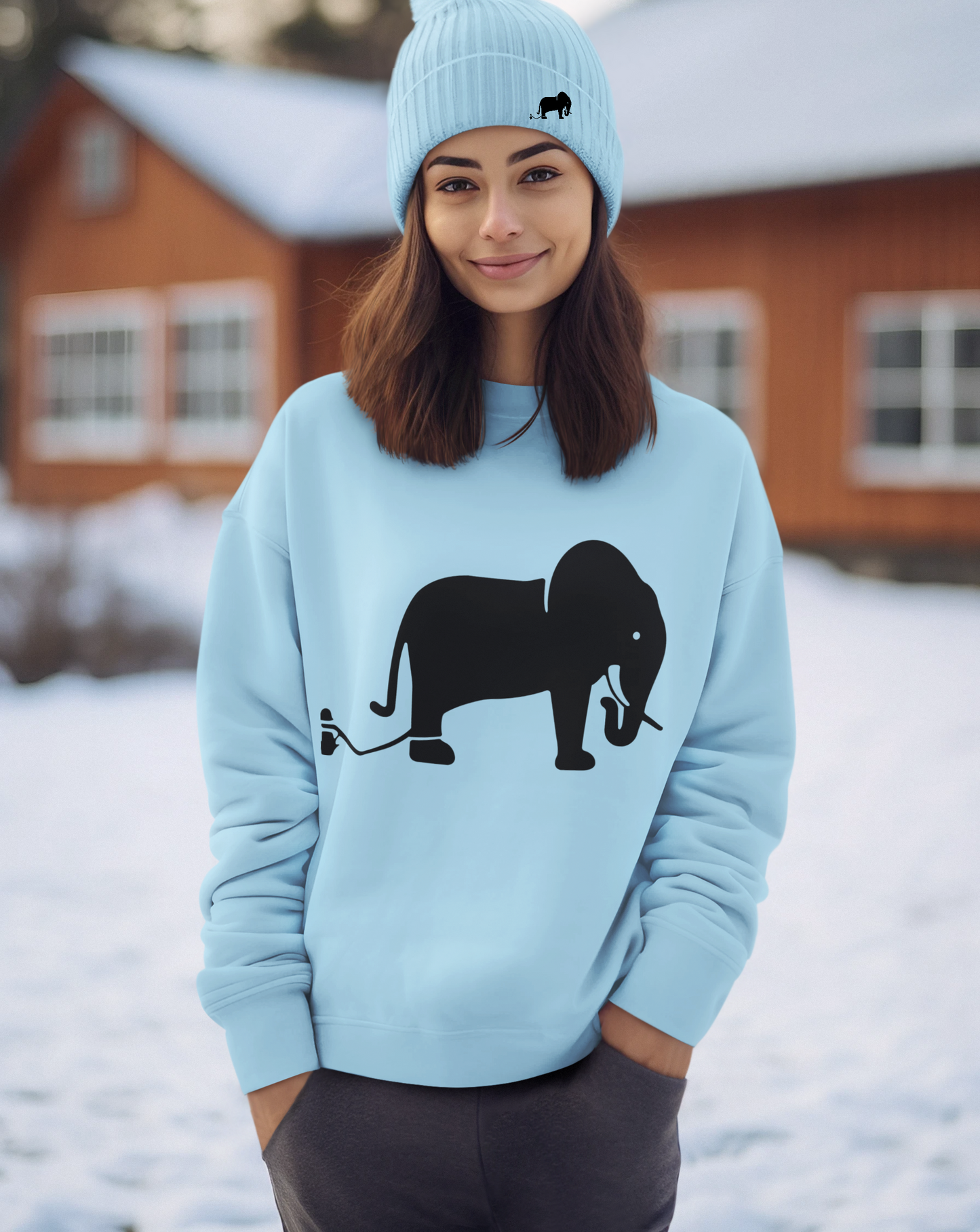 1.8 Women's Crewneck & Beanie Sets - Powder Blue