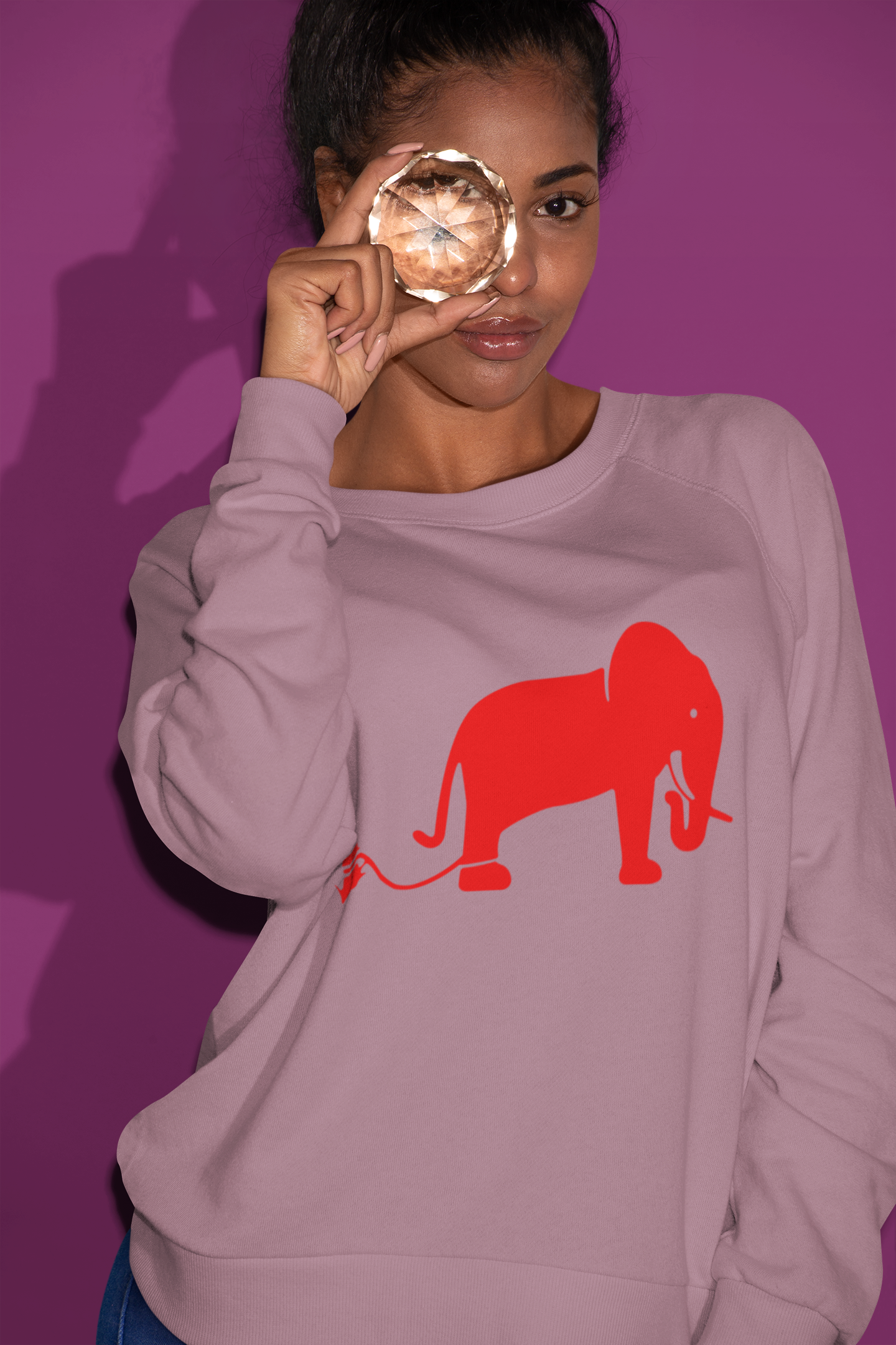 2.0 Women's Crewneck Pullovers - Hazy Pink