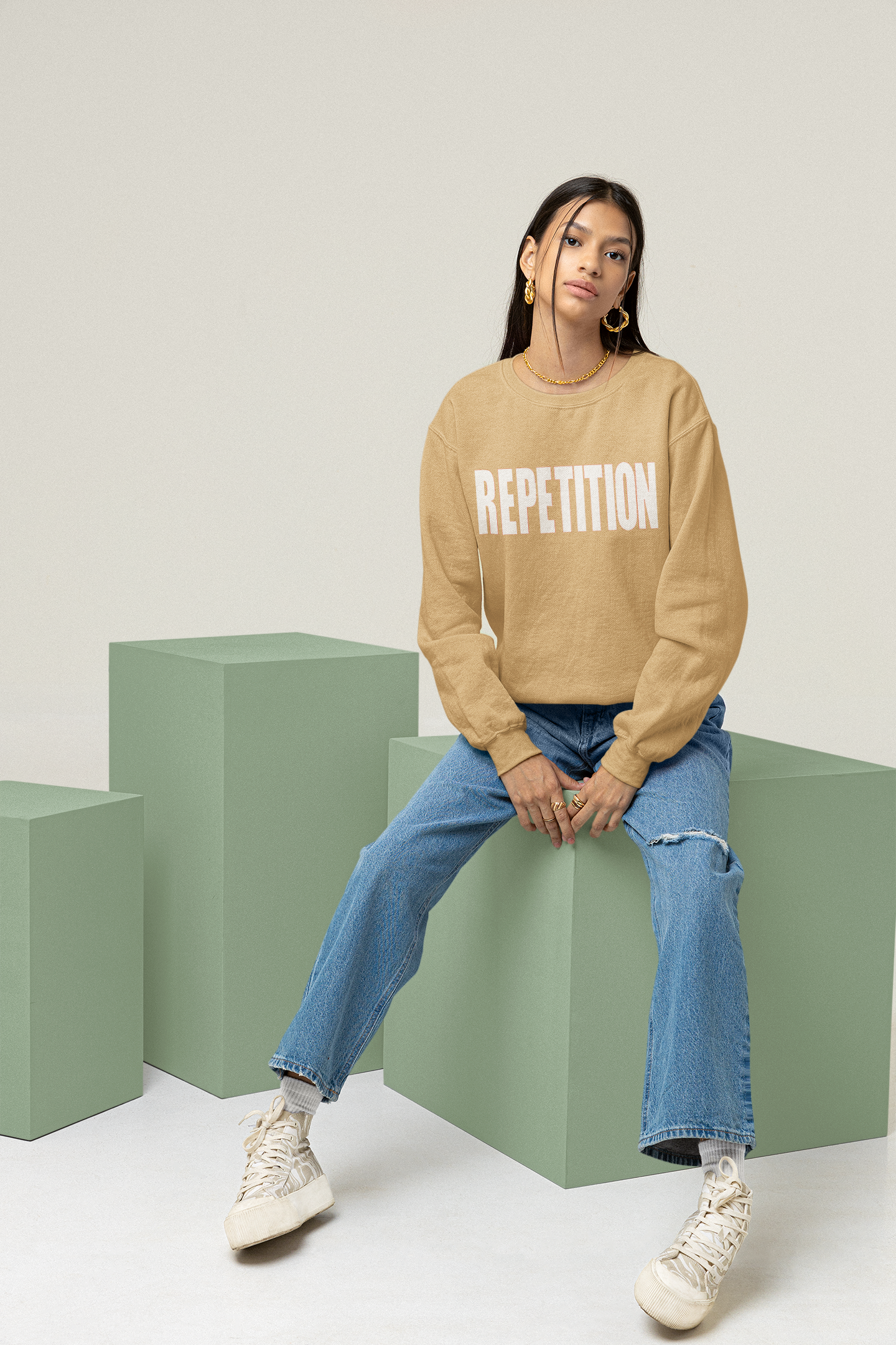 3.2 Women's Crewneck Pullovers - Khaki